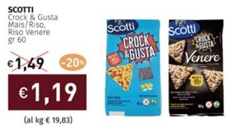 Prezzemolo e Vitale SCOTTI Crock & Gusta Mais/Riso, Riso Venere gr 60 offerta