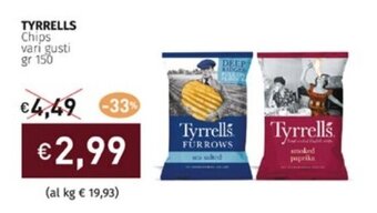 Prezzemolo e Vitale TYRRELLS Chips vari gusti gr 150 offerta