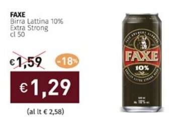 Prezzemolo e Vitale FAXE Birra Lattina 10% Extra Strong cl 50 offerta
