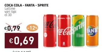 Prezzemolo e Vitale COCA COLA - FANTA-SPRITE Lattine vari tipi cl 33 offerta