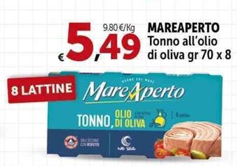 Carrefour Market MAREAPERTO Tonno all'olio di oliva gr 70 x 8 offerta