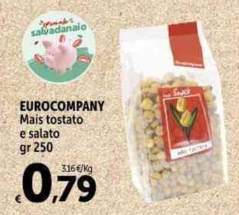 Carrefour Market EUROCOMPANY Mais tostato e salato gr 250 offerta