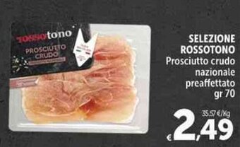 Carrefour Market SELEZIONE ROSSOTONO Prosciutto crudo nazionale preaffettato gr 70 offerta