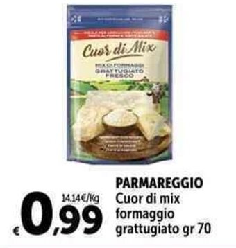 Carrefour Market PARMAREGGIO Cuor di mix formaggio grattugiato gr 70 offerta