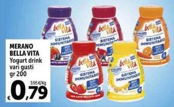 Carrefour Market MERANO BELLA VITA Yogurt drink vari gusti gr 200 offerta