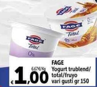 Carrefour Market FAGE Yogurt trublend/ total/fruyo vari gusti gr 150 offerta