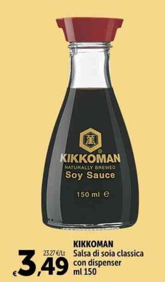 Carrefour Market KIKKOMAN Salsa di soia classica con dispenser ml 150 offerta