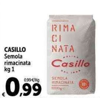 Carrefour Market CASILLO Semola rimacinata kg 1 offerta
