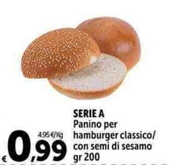 Carrefour Market SERIE A Panino per hamburger classico/ con semi di sesamo gr 200 offerta