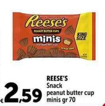 REESE'S Snack peanut butter cup minis gr 70