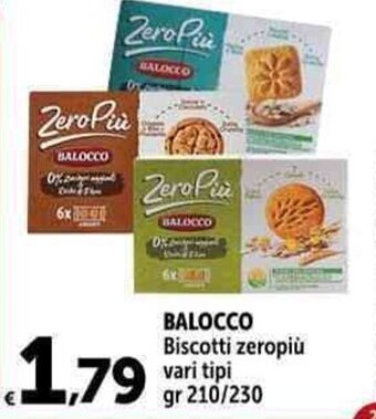 Carrefour Market BALOCCO Biscotti zeropiù vari tipi gr 210/230 offerta