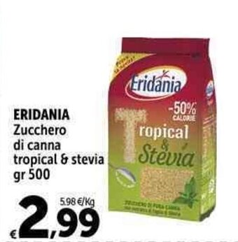 Carrefour Market ERIDANIA Zucchero di canna tropical & stevia gr 500 offerta