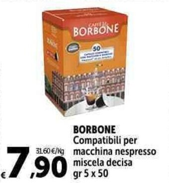 Carrefour Market BORBONE Compatibili per macchina nespresso miscela decisa gr 5 x 50 offerta