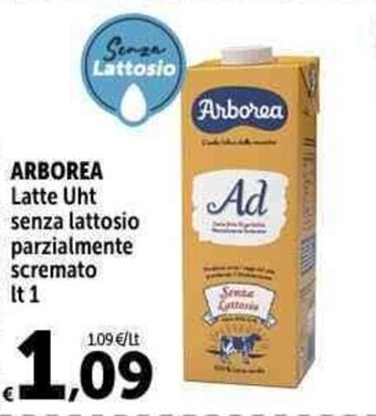 Carrefour Market ARBOREA Latte Uht senza lattosio parzialmente scremato lt 1 offerta