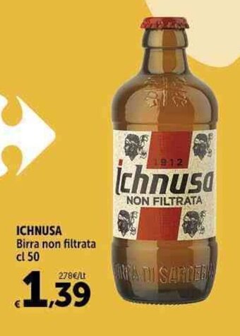 Carrefour Market ICHNUSA Birra non filtrata cl 50 offerta