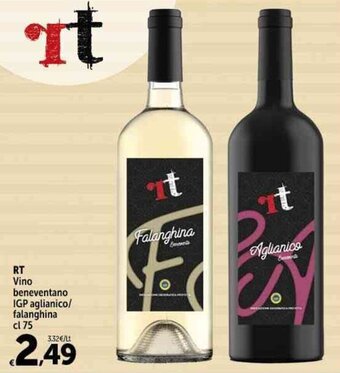 Carrefour Market RT Vino beneventano IGP aglianico/ falanghina cl 75 offerta
