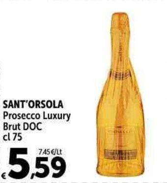 Carrefour Market SANT'ORSOLA Prosecco Luxury Brut DOC cl 75 offerta