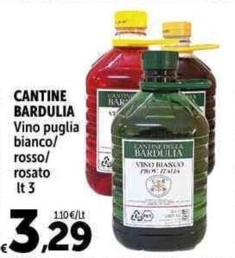 Carrefour Market CANTINE BARDULIA Vino puglia bianco/ rosso/ rosato It 3 offerta