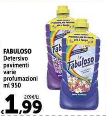 Carrefour Market FABULOSO Detersivo pavimenti varie profumazioni ml 950 offerta