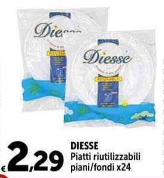 Carrefour Market DIESSE Piatti riutilizzabili piani/fondi x24 offerta