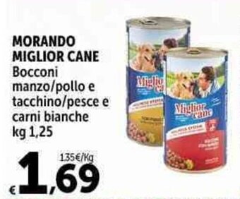 Carrefour Market MORANDO MIGLIOR CANE Bocconi manzo/pollo e tacchino/pesce e carni bianche kg 1,25 offerta