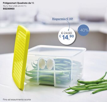 Tupperware Fridgesmart Quadrato da 1l offerta