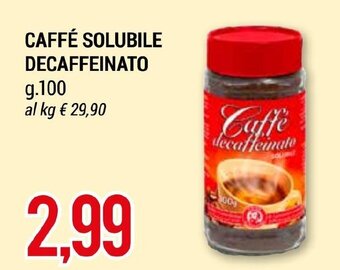 CAFFÉ SOLUBILE DECAFFEINATO g. 100