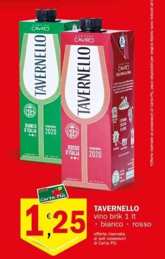 Crai TAVERNELLO vino brik 1 lt offerta
