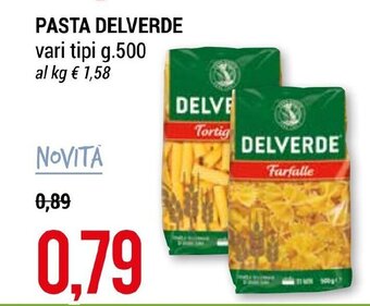 Hardis PASTA DELVERDE vari tipi g.500 offerta