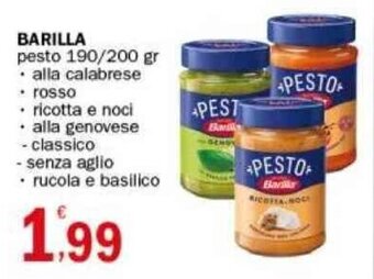 Crai BARILLA pesto 190/200 gr offerta