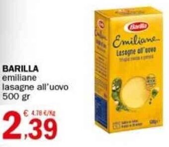 BARILLA emiliane lasagne all'uovo 500 gr