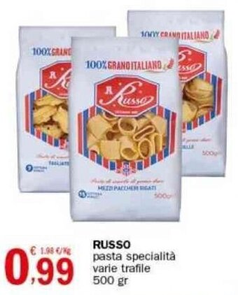 Crai RUSSO pasta specialità varie trafile 500 gr offerta