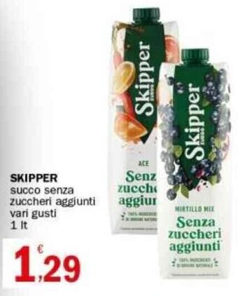 Crai SKIPPER succo senza zuccheri aggiunti vari gusti 1 lt offerta