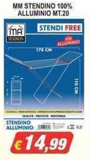Maury's MM STENDINO 100% ALLUMINIO MT.20 offerta