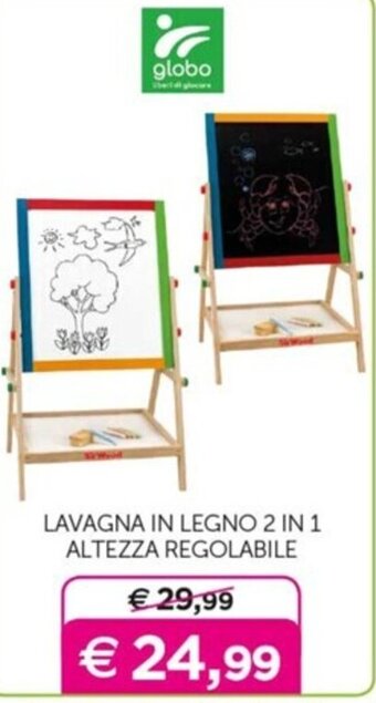 Universo Bimbo LAVAGNA IN LEGNO 2 IN 1 ALTEZZA REGOLABILE offerta