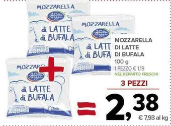 Todis MOZZARELLA DI LATTE DI BUFALA 100 g offerta