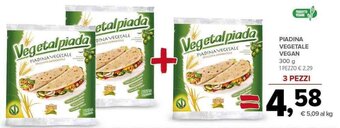 Todis PIADINA VEGETALE VEGAN 300 g offerta