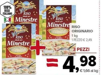 Todis RISO ORIGINARIO 1 kg offerta