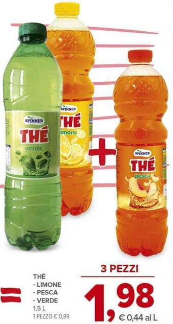 Todis THÈ - LIMONE - PESCA - VERDE 1,5 L offerta