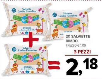 Todis 20 SALVIETTE BIMBO offerta