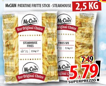 Il Genio Supermercato MCCAIN PATATINE FRITTE STICK - STEAKHOUSE 2,5 KG offerta