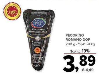 Todis PECORINO ROMANO DOP 200 g offerta