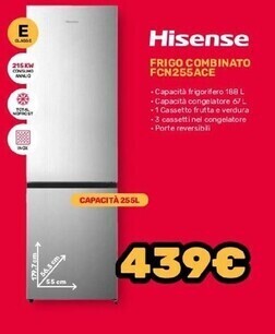 Hisense frigo combinato fcn255ace