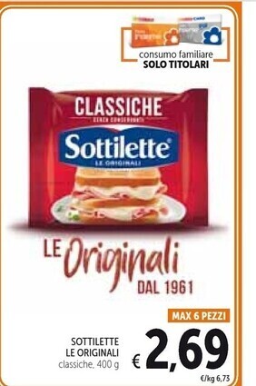 Spazio Conad Sottilette le originali classiche offerta