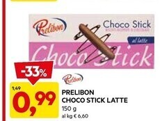 DPiù Prelibon choco stick latte offerta