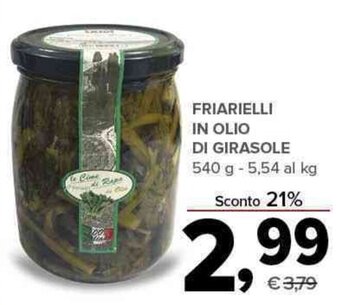 Todis FRIARIELLI IN OLIO DI GIRASOLE 540 g offerta