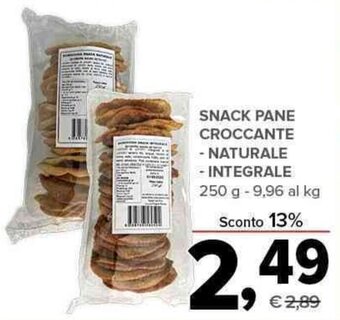 Todis SNACK PANE CROCCANTE - NATURALE - INTEGRALE 250 g offerta