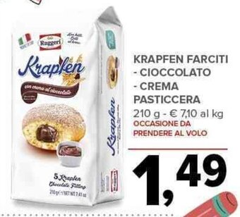 Todis KRAPFEN FARCITI - CIOCCOLATO - CREMA PASTICCERA 210 g offerta