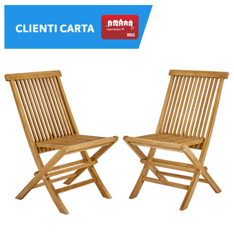 Bricocenter Set 2 sedie antea origami naterial in teak 61x48x88 offerta