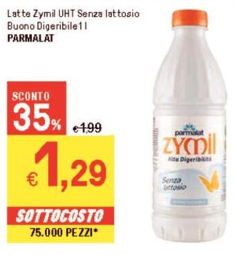 Iper La Grande Latte Zymil UHT Senza lattosio Buono Digeribile 11 PARMALAT offerta